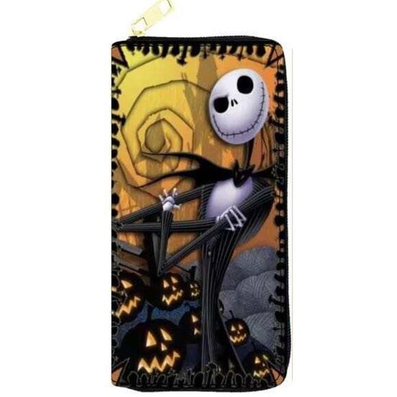 Nightmare Before Christmas Billfold Zippered Wallet Skellington (38) - Picture 1 of 2